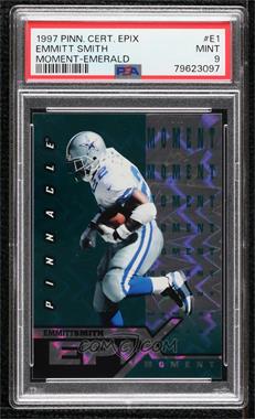 1997 Pinnacle Certified - Epix - Green #E1 - Moment - Emmitt Smith [PSA 9 MINT]