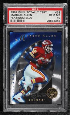 1997 Pinnacle Totally Certified - [Base] - Platinum Blue #38 - Marcus Allen /2499 [PSA 10 GEM MT]