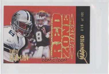 1997 Score Board Playbook - Red Zone Stats - Magnified Gold #RZ3 - Troy Aikman /100