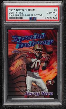 1997 Topps Chrome - Career Best - Refractor #5 - Jerry Rice [PSA 10 GEM MT]