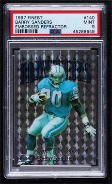 1997 Topps Finest - [Base] - Embossed Refractor #140 - Barry Sanders [PSA 9 MINT]