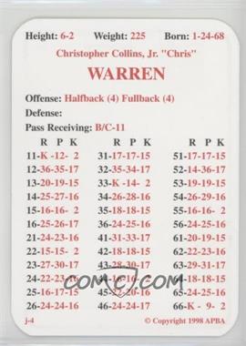 1998 APBA Football 1997 season - [Base] #_CHWA - Chris Warren