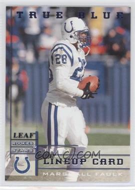 1998 Leaf Rookies & Stars - [Base] - True Blue #300 - Team Lineup Card - Marshall Faulk /500