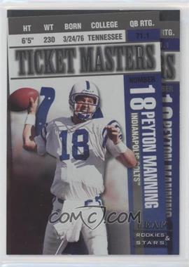 1998 Leaf Rookies & Stars - Ticket Masters #16 - Peyton Manning, Marshall Faulk /2500