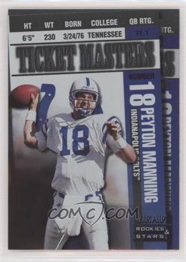1998 Leaf Rookies & Stars - Ticket Masters #16 - Peyton Manning, Marshall Faulk /2500