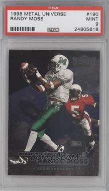 1998 Metal Universe - [Base] #190 - Randy Moss [PSA 9 MINT]