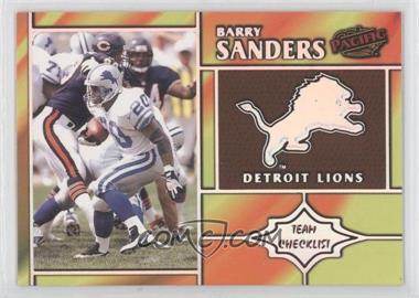 1998 Pacific - Team Checklists #10 - Barry Sanders