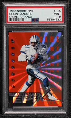 1998 Score - Epix - Orange #E15 - Game - Deion Sanders [PSA 9 MINT]