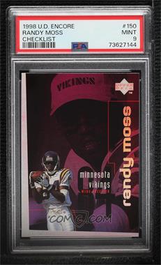 1998 Upper Deck Encore - [Base] #150 - Checklist - Randy Moss [PSA 9 MINT]