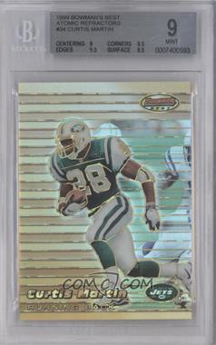 1999 Bowman's Best - [Base] - Atomic Refractor #34 - Curtis Martin /100 [BGS 9 MINT]