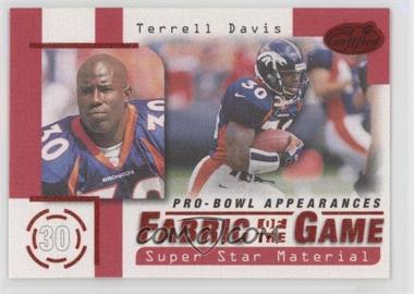 1999 Leaf Certified - Fabric of the Game #FG8 - Terrell Davis /500