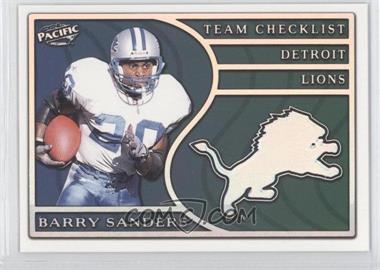 1999 Pacific - Team Checklists #11 - Barry Sanders