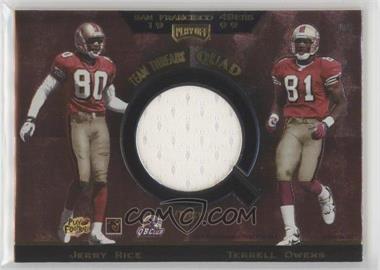 1999 Playoff Absolute SSD - Team Threads Quads #TQ13 - Steve Young, Garrison Hearst, Jerry Rice, Terrell Owens