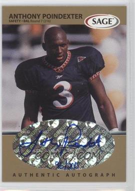 1999 SAGE - Autographs - Gold #A41 - Anthony Poindexter /200