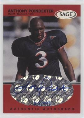 1999 SAGE - Autographs - Red #A41 - Anthony Poindexter /999