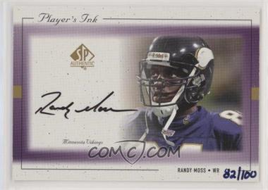 1999 SP Authentic - Player's Ink - Level 2 Purple #RM-A - Randy Moss /100