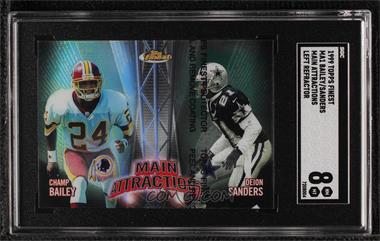 1999 Topps Finest - Main Attraction - Left Side Refractor #MA1 - Deion Sanders, Champ Bailey [SGC 8 NM/Mt]