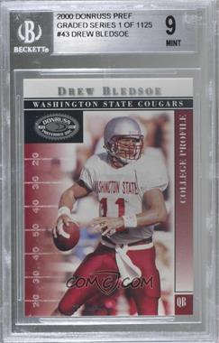 2000 Donruss Preferred QBC - [Base] - Graded Series #43 - College Profile - Drew Bledsoe /1125 [BGS 9 MINT]