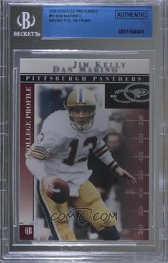 2000 Donruss Preferred QBC - [Base] #55 - College Profile - Dan Marino [BGS Authentic]