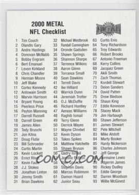 2000 Fleer Metal - Checklist #_CHEC.1 - Checklist 1