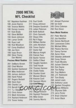 2000 Fleer Metal - Checklist #_CHEC.2 - Checklist 2