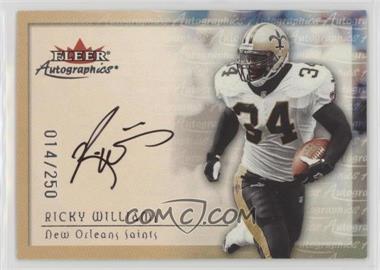 2000 Fleer Tradition - Autographics - Silver #_RIWI - Ricky Williams /250