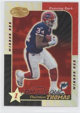 2000 Leaf Certified - [Base] - Mirror Red #53 - Thurman Thomas