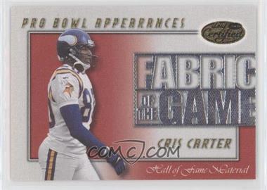 2000 Leaf Certified - Fabric of the Game #FG-4 - Cris Carter /250