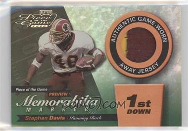 2000 Leaf Limited - Piece of the Game Preview Memorabilia Marker - 1st Down #SD48-W - Stephen Davis /25