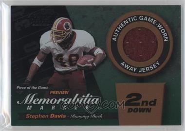 2000 Leaf Limited - Piece of the Game Preview Memorabilia Marker - 2nd Down #SD48-W - Stephen Davis /100