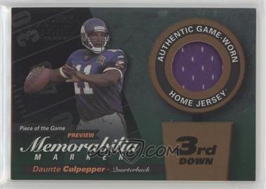 2000 Leaf Limited - Piece of the Game Preview Memorabilia Marker - 3rd Down #DC11-P - Daunte Culpepper /300