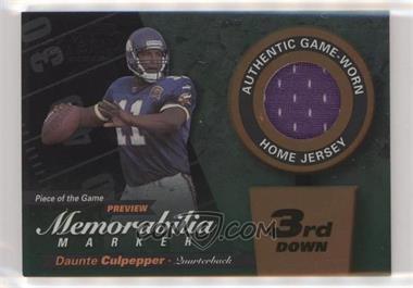 2000 Leaf Limited - Piece of the Game Preview Memorabilia Marker - 3rd Down #DC11-P - Daunte Culpepper /300