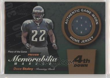 2000 Leaf Limited - Piece of the Game Preview Memorabilia Marker - 4th Down #DS22-G - Duce Staley