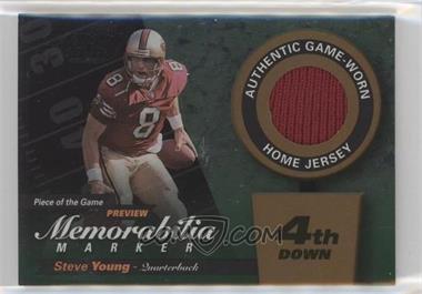2000 Leaf Limited - Piece of the Game Preview Memorabilia Marker - 4th Down #SY8-R - Steve Young