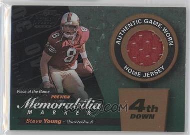 2000 Leaf Limited - Piece of the Game Preview Memorabilia Marker - 4th Down #SY8-R - Steve Young