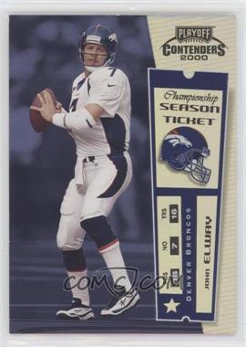 2000 Playoff Contenders - [Base] - Championship Ticket Missing Serial Number #29 - John Elway