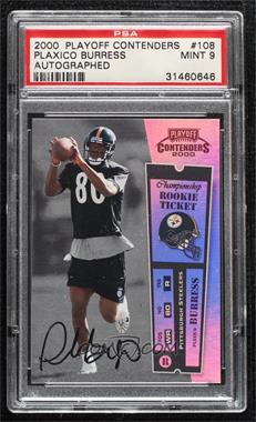 2000 Playoff Contenders - [Base] - Championship Ticket #108 - Rookie Ticket - Plaxico Burress /100 [PSA 9 MINT]