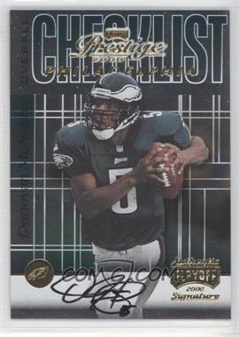 2000 Playoff Prestige - Team Checklists #CL85 - Autographed - Donovan McNabb