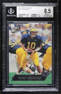 2000 Press Pass - [Base] #37 - Tom Brady [BGS 8.5 NM‑MT+]