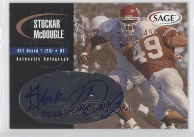 2000 SAGE - Autographs - Bronze #A27 - Stockar McDougle /650