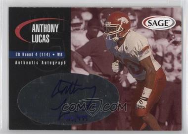 2000 SAGE - Autographs - Red #A25 - Anthony Lucas /999