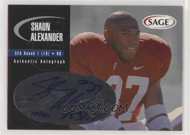 2000 SAGE - Autographs - Silver #A2 - Shaun Alexander /400