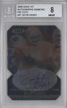 2000 SAGE Hit - Autographs - Emerald Die-Cut #A47 - Deon Grant [BGS 8 NM‑MT]