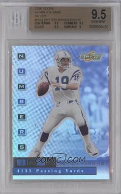 2000 Score - Numbers Game - Silver #NG03 - Peyton Manning /4135 [BGS 9.5 GEM MINT]