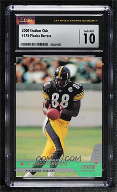 2000 Stadium Club - [Base] #175 - Plaxico Burress [CSG 10 Gem Mint]