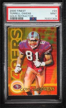 2000 Topps Finest - [Base] - Gold Refractor Die-Cut #24 - Terrell Owens /300 [PSA 9 MINT]