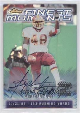 2000 Topps Finest - Finest Moments - Refractor Autographs #FM7 - Stephen Davis