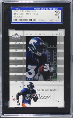 2000 UD Graded - [Base] - SGC Graded #130 - UD Rookie - Mike Anderson /1325 [SGC 9 MINT]