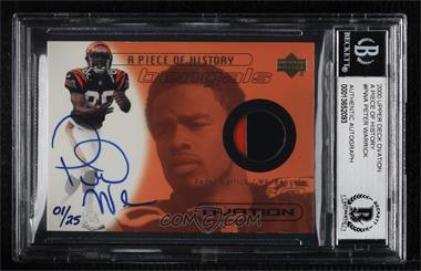 2000 Upper Deck Ovation - A Piece of History - Signed #PW-A - Peter Warrick /25 [BGS Encased]