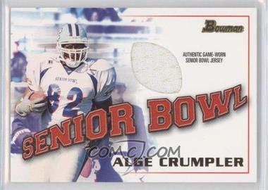 2001 Bowman - Rookie Jerseys #BJ-AC - Alge Crumpler